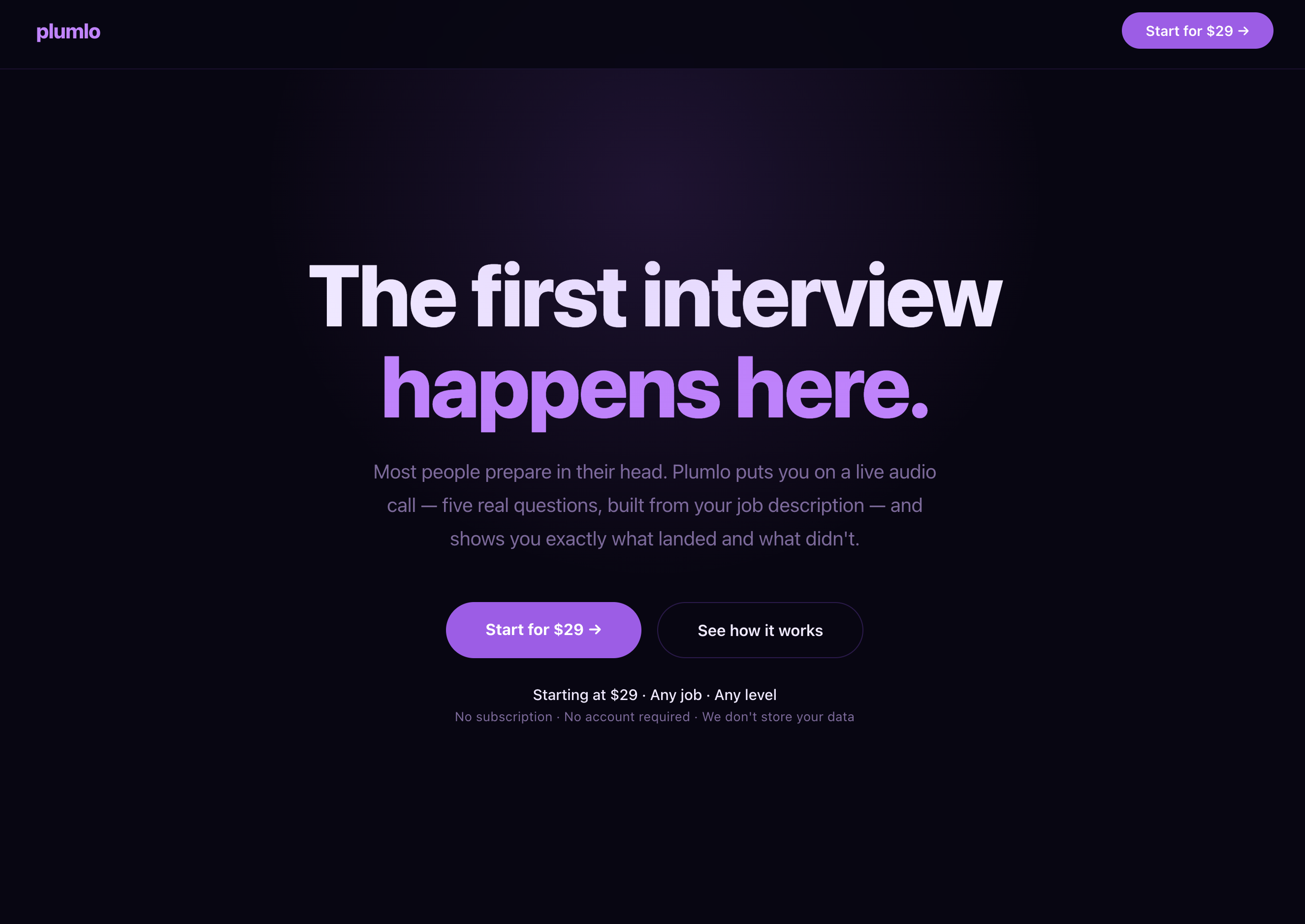 Plumlo screenshot